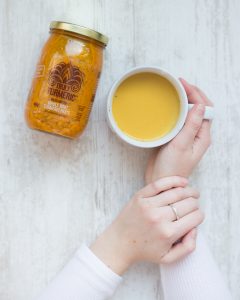 Yellow latte and Truly Turmeric Jar