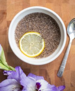 Chia Fresca with a slice of lemon